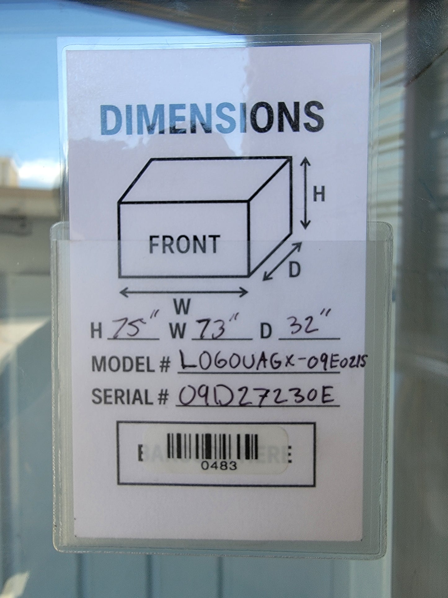 Leer 2 Door Glass Merchandiser Refrigerator 73” Commercial Display Cooler
