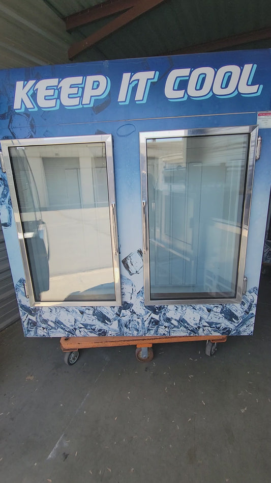 Leer 2 Door Glass Merchandiser Refrigerator 73” Commercial Display Cooler