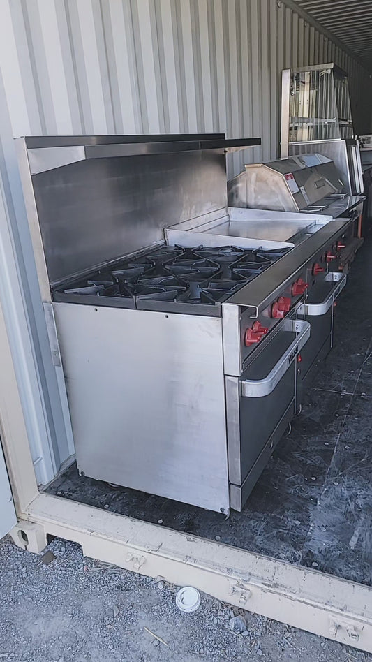 Vulcan 72” Commercial Gas Range 6 Burner Griddle DOUBLE Convection Oven 72CC-6B36GN