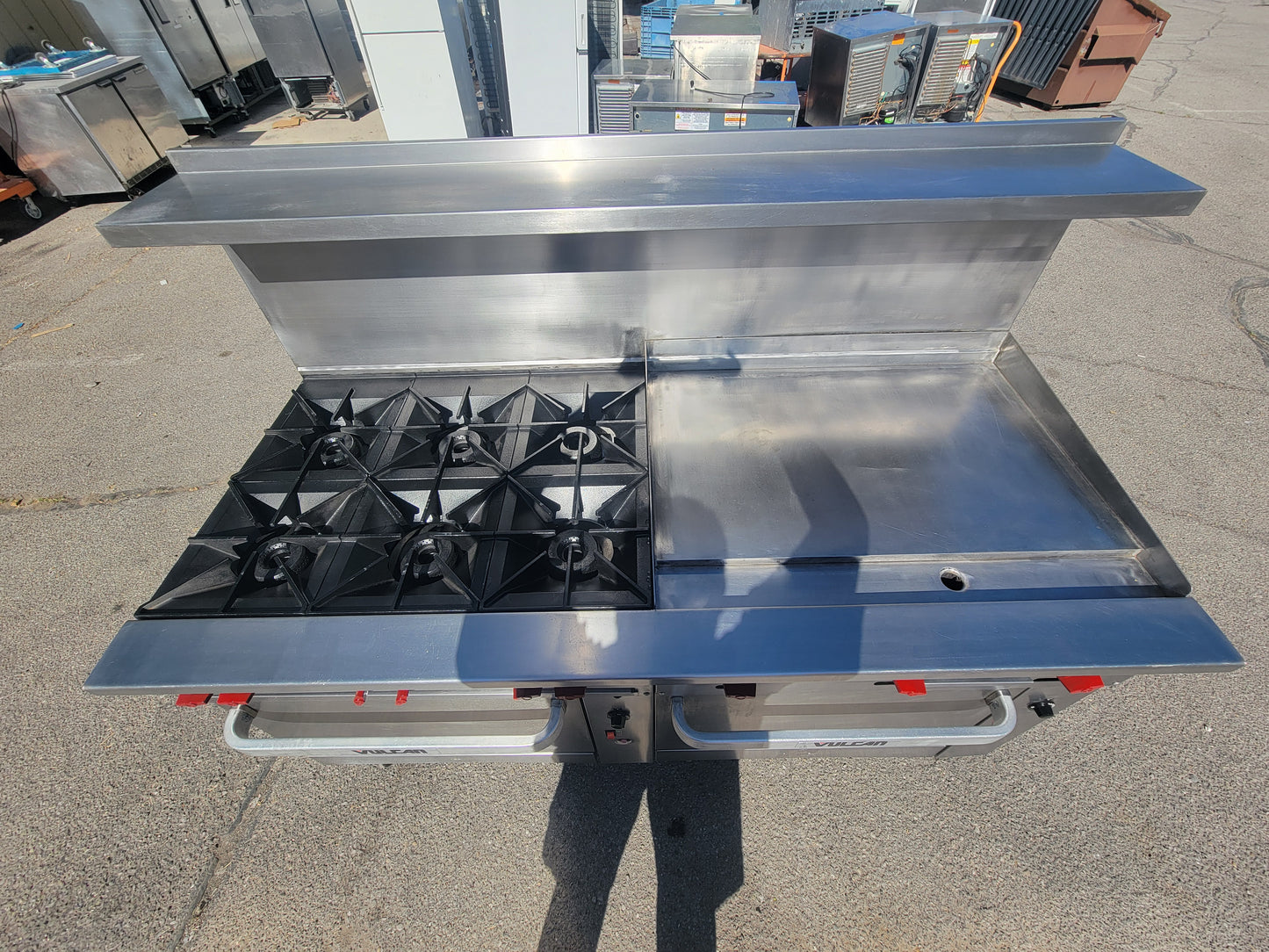 Vulcan 72” Commercial Gas Range 6 Burner Griddle DOUBLE Convection Oven 72CC-6B36GN