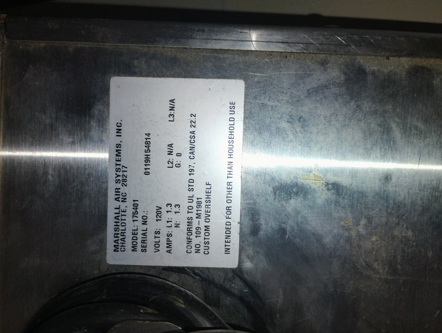Marshall Air systems 175401 36" Heated Warming Holding..