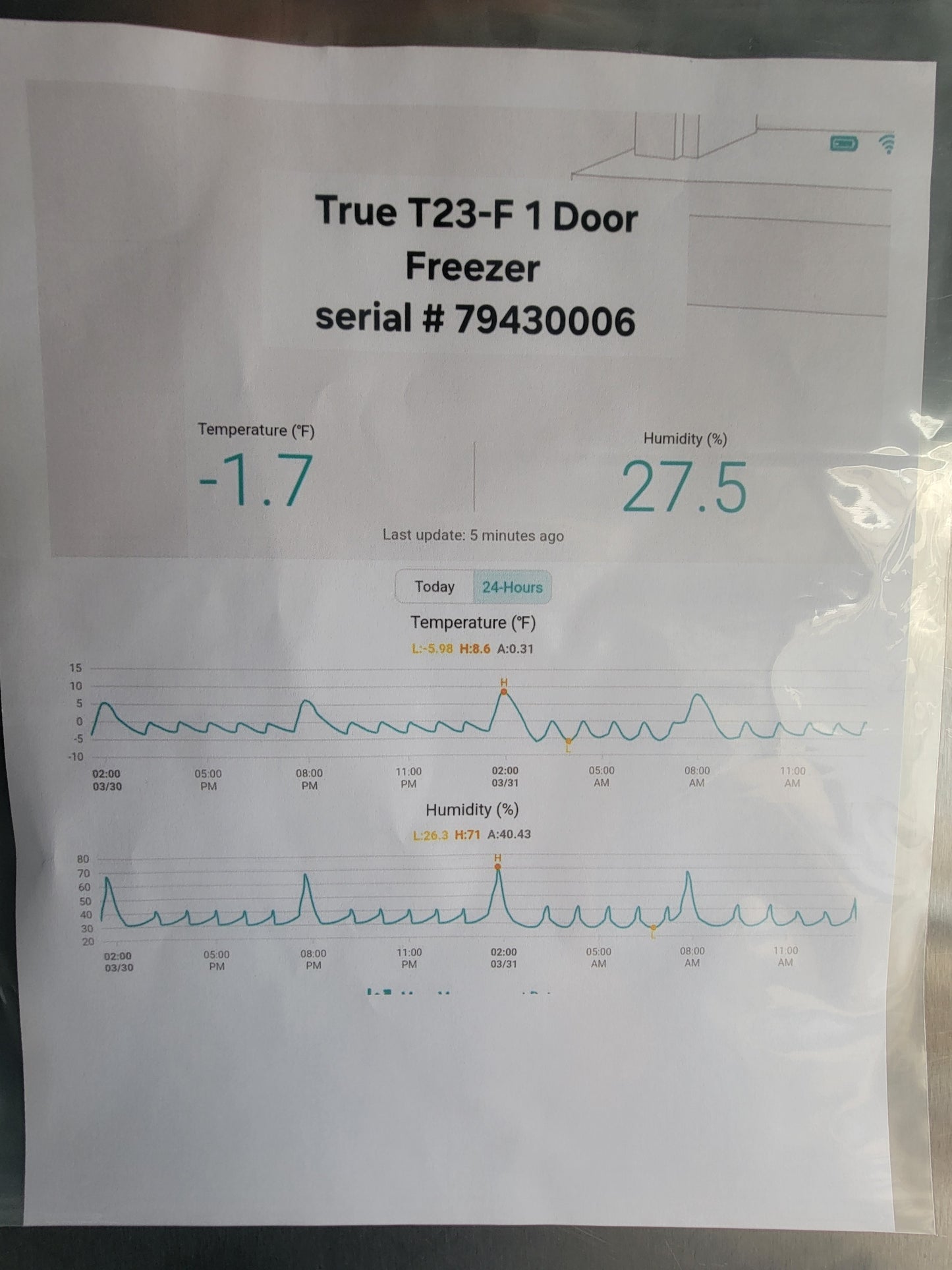 True T-23F Commercial Freezer – Stainless – Tested – 1 Door Reach-In